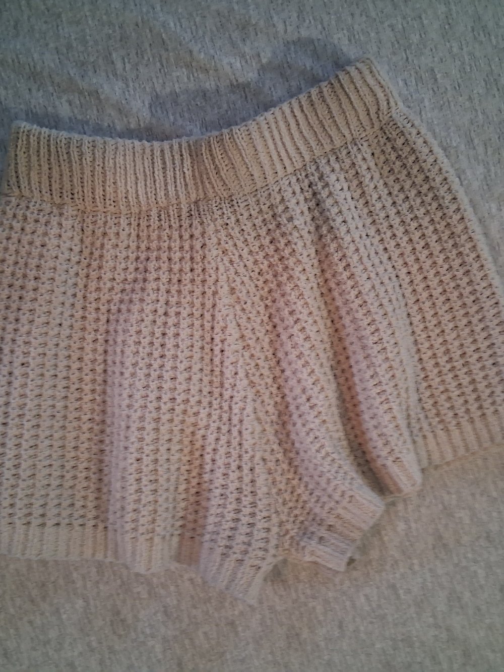 Sincerely Jules Light Beige Knit Shorts Sm